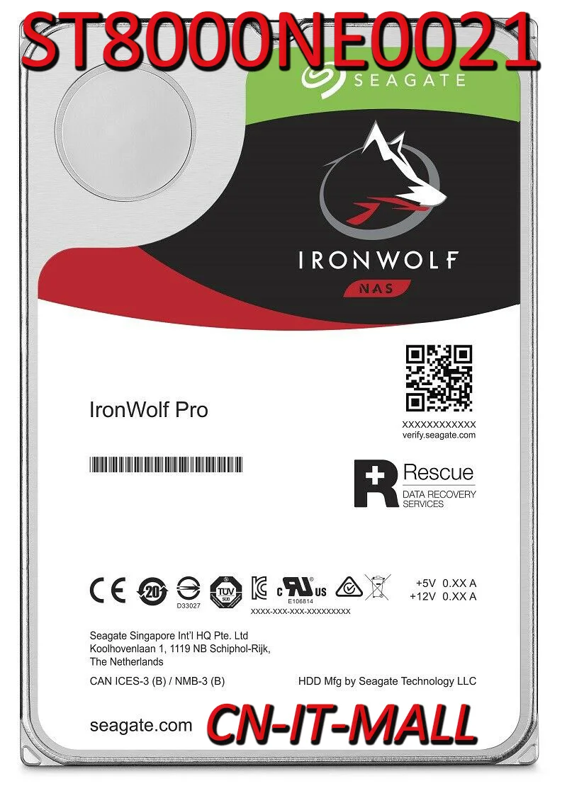 

Seagate IronWolf Pro ST8000NE0021 ST8000NE001 8 ТБ 7200 об/мин 256MB Кэш SATA 6,0 ГБ/сек. 3,5 "Внутренний жесткий диск