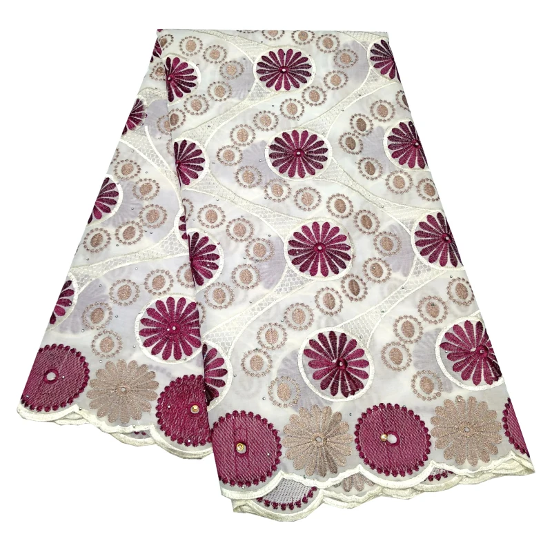 

Африканский хлопок ткань с цветочным принтом Алмазный вышитый кружевной ткани для вечерние платье Материал Базен 5 ярдов/лот