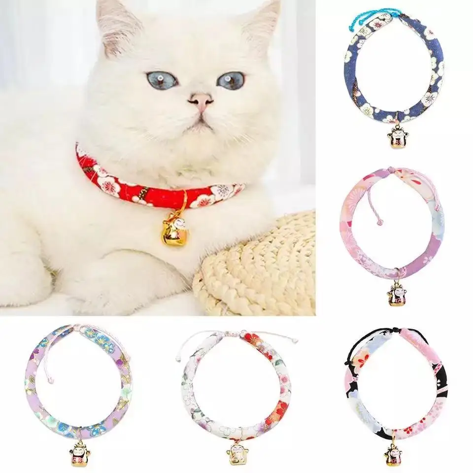 

Cute Cartoon Pet Cat Bell Collar Japanese Style Cat Supplies Mascotas Pet Fashion Accessories Dog Cat Bell Collar Pet Supplies