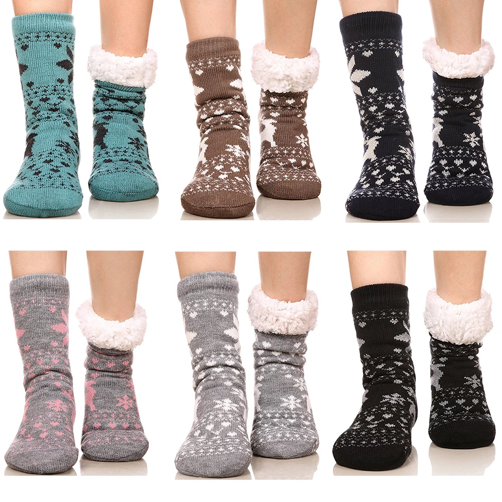 Носки для домашнего пола в стиле оленей Skinfullysweet домашние тапочки женские зимние