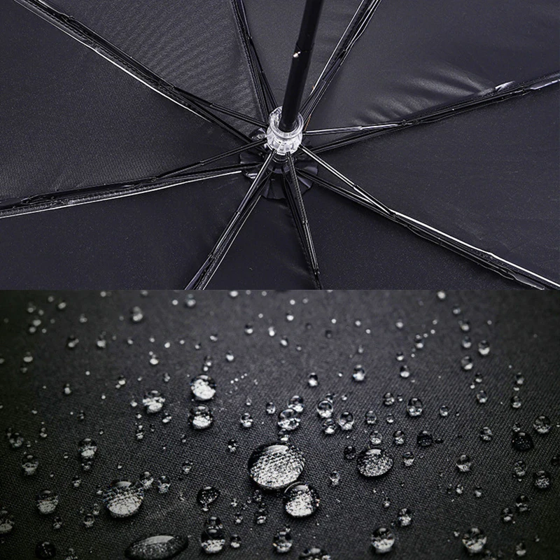 Женский утолщенный Зонт от дождя складывается в три раза с черным клеем