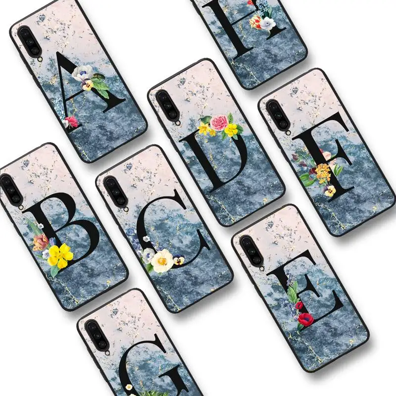 

Marble Letter A Z Crown Phone Case For Xiaomi mi9 mi8 F1 9SE 10lite note10lite Mi8lite Coque for xiaomimi5x