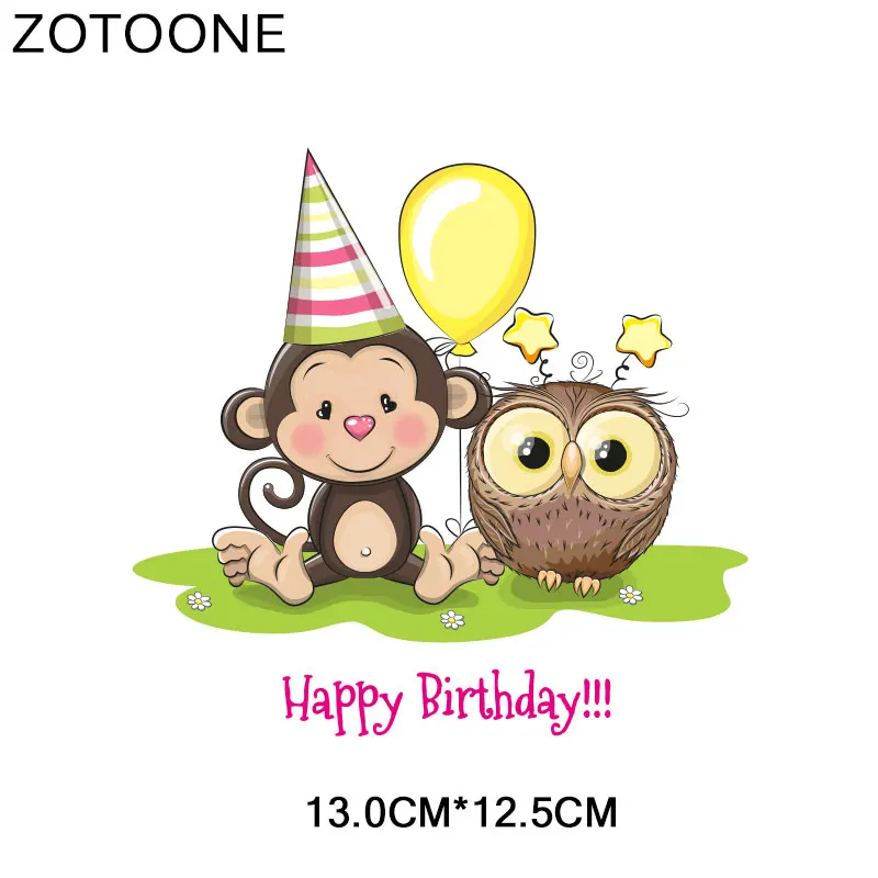 ZT1616 ZOTOONE Мультяшные наклейки с животными для железной передачи одежды DIY аксессуары футболки Платья моющиеся теплопередачи H - Цвет: ZT1616