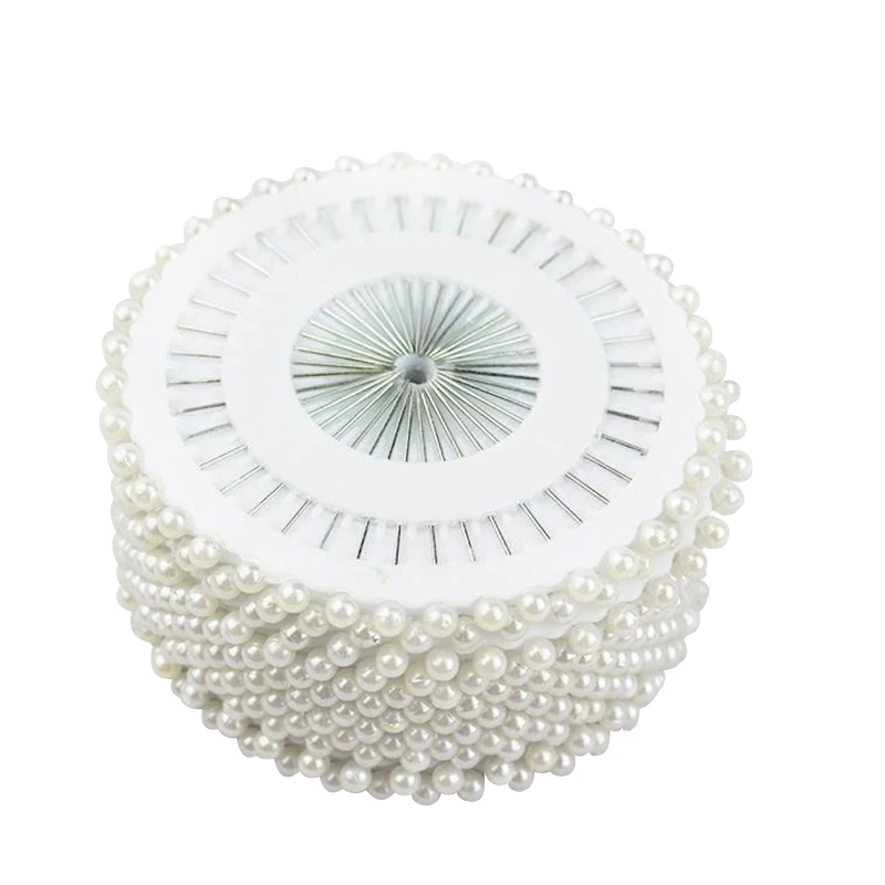 white MIUSIE 40/120/240/480 шт жемчуг для удаления камедонов Свадебные украшения Дамского Платья в стиле пэчворк прямой швейная игла декоративные булавки с вышивкой - Цвет: white