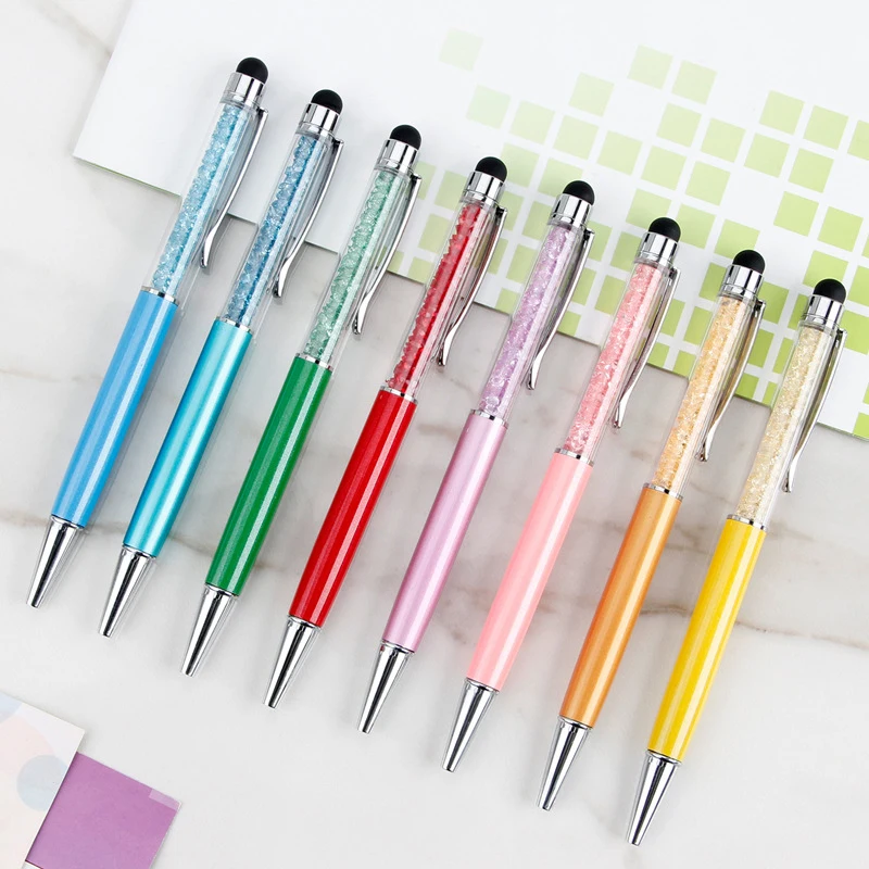 

Crystal Stylus Pen Diamond Ballpoint Pens Stationery Ballpen 2 In 1 Crystal Touch Screen Pen for Capacitive Screen