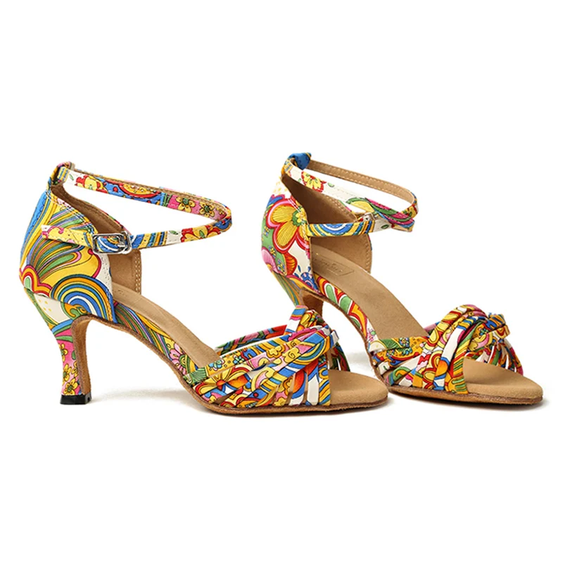 HROYL/Женская обувь для латинских танцев девочек Женская тканевая танцевальная с