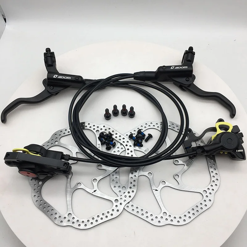 Black with rotor Zoom HB-875 тормоз велосипед mtb Гидравлический дисковый тормоз набор зажим горный велосипед тормоз лучше, чем M395 M447 - Цвет: Black with rotor