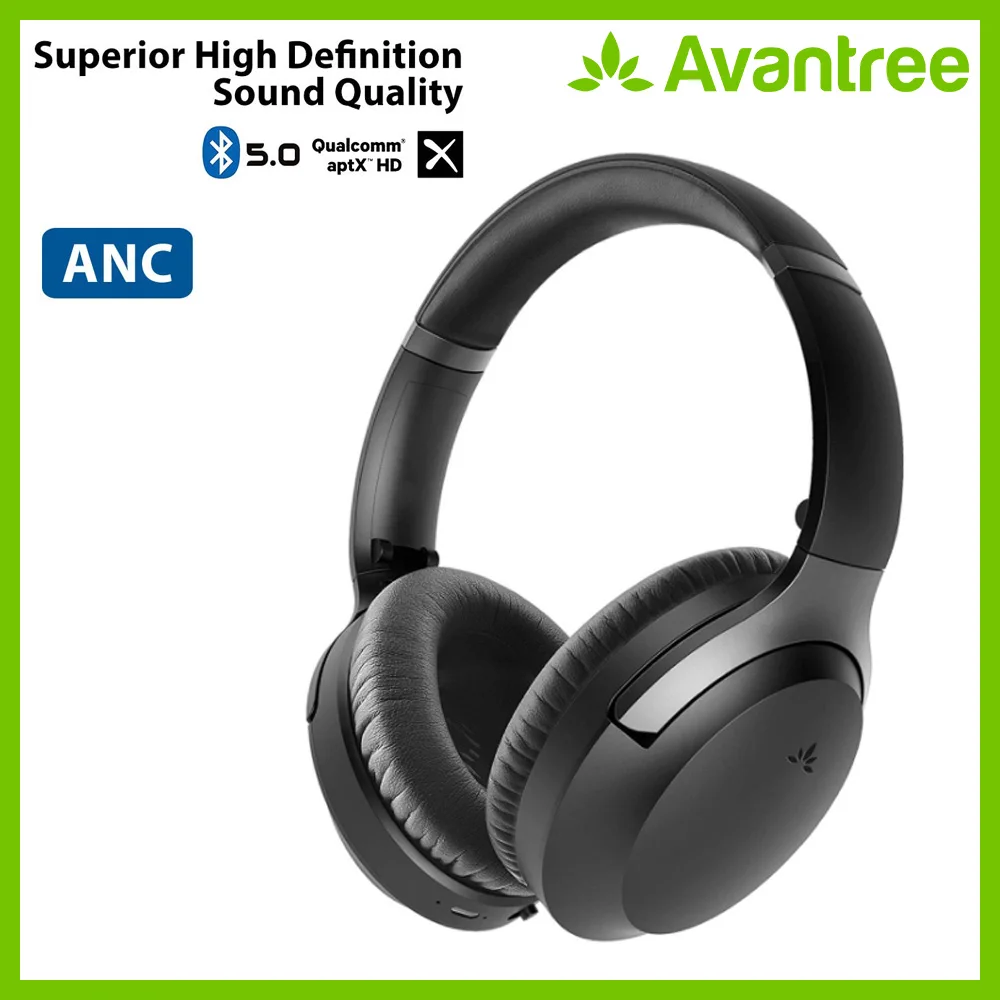 Avantree Bluetooth 5 0 наушники с активным шумоподавлением aptX-HD над ухом ANC со съемным