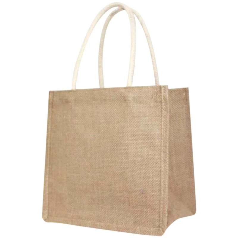 

Jute Burlap Tote Large Reusable Grocery Bags with Handles Women Shopping Bag DIY Eco-Friendly Shopping Bag