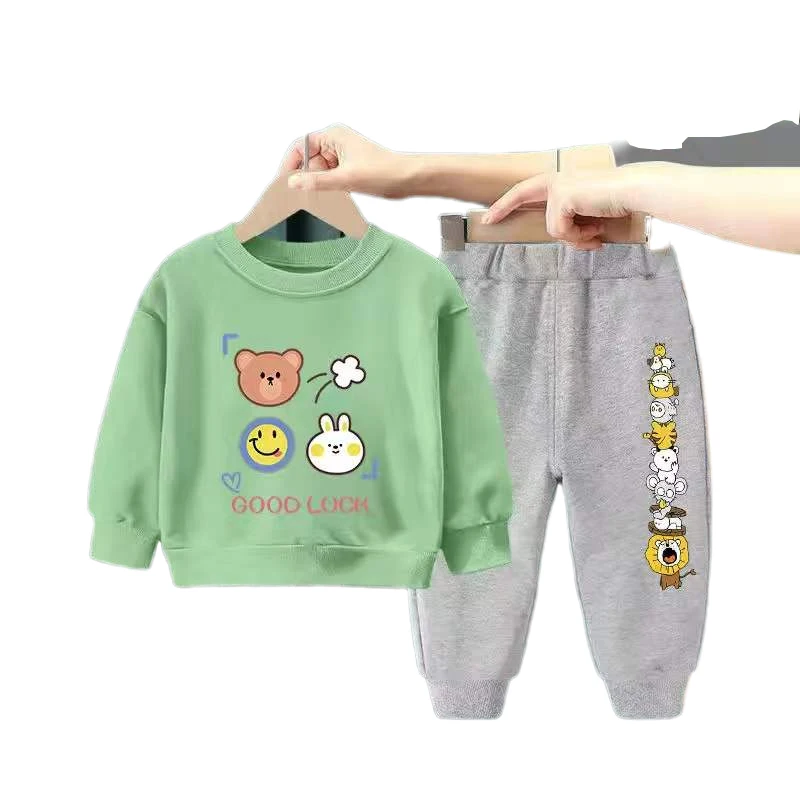 

Spring Autumn Baby Suit Clothes 2-8 Years Old Children's Boys And Girls Cartoon Tops + Trousers Sets Fashion 2Pcs Kids Suit