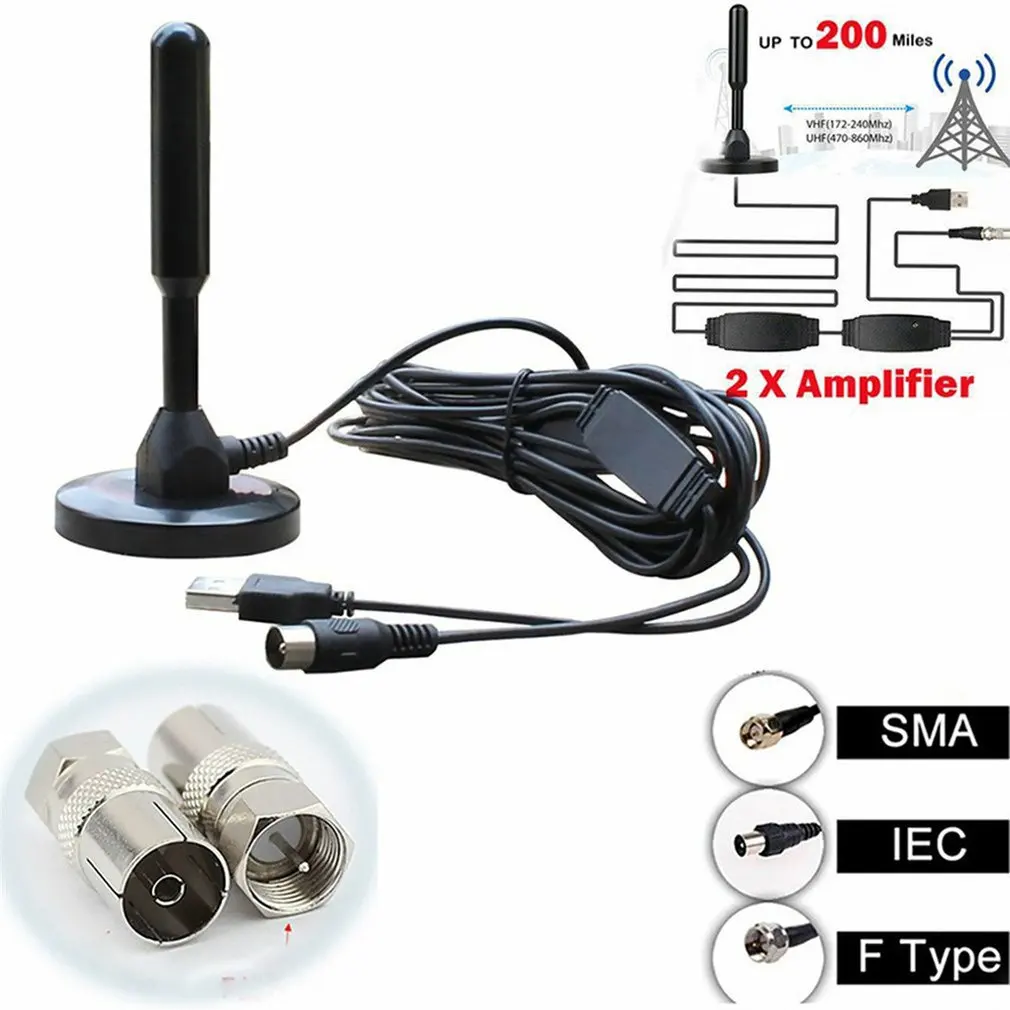 

DVB-T TV Antenna Free view HDTV 22DB Indoor Digital Antenna Aerial Booster For DVB-T Antena TV HDTV Box Cable