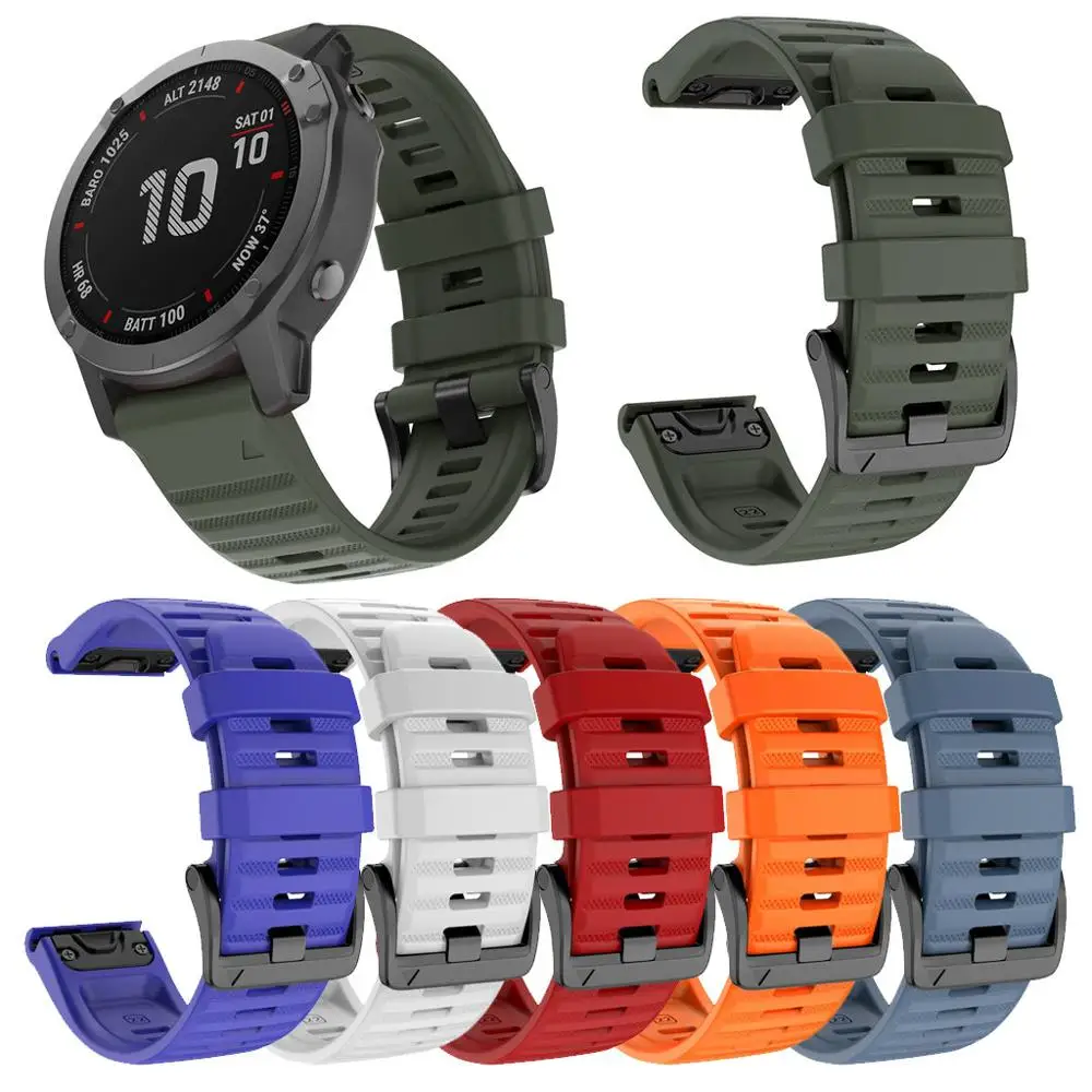 20 22 мм 26 легкий быстрый релиз умный Браслет силиконовый ремешок для Garmin Fenix 6X 6 6S Pro