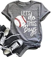 women lets do this boy baseball mom tshirt casual letter print tops tee graphic tees fashion unisex harajuku shirt