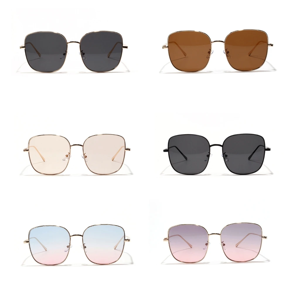 

Peekaboo big female sunglasses square men metal frame clear color women sun glasses retro gradient lens summer gift items uv400