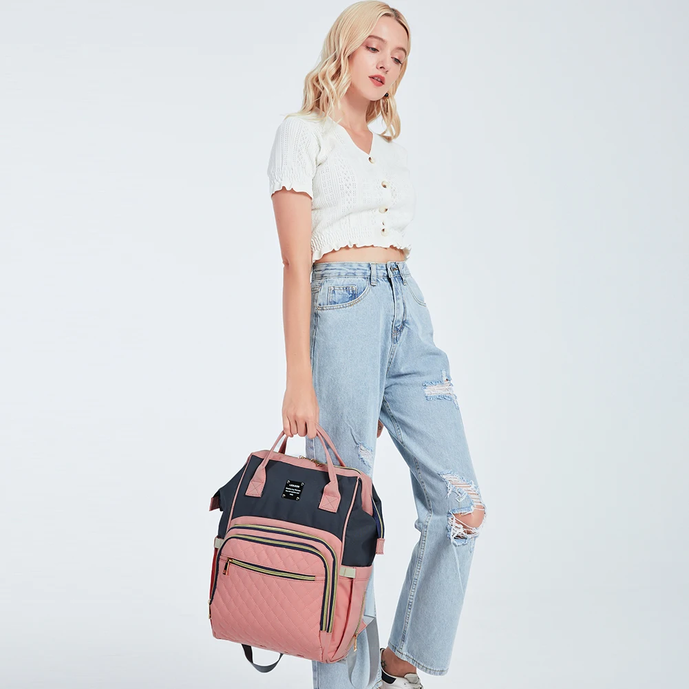 

LEQUEEN Fashion Diaper Bag 2 in 1 Multifunctional Folding Baby Mommy Backpack Portable Crib Nappy Bag Support Dropshipping