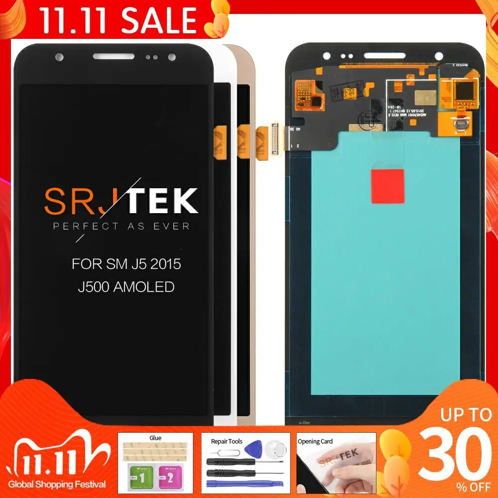 

5 ''amoled ЖК дисплей для SAMSUNG Galaxy J5 2015 J500 ЖК-дисплей J500H J500FN J500F J500M SM-J500F сенсорный экран дигитайзер