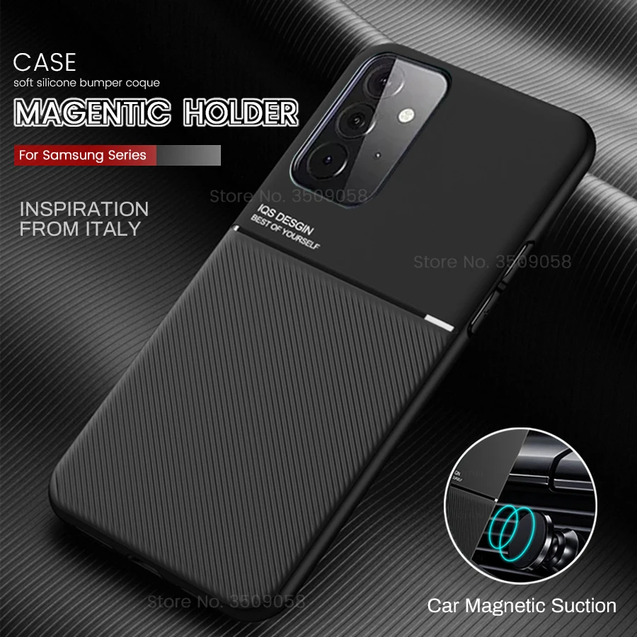 Sumsung A 52S 52 S Case Car Magnetic Holder Leather Phone Covers For Samsung Galaxy A52 A52S Slim Soft Silicon Shockproof Fundas