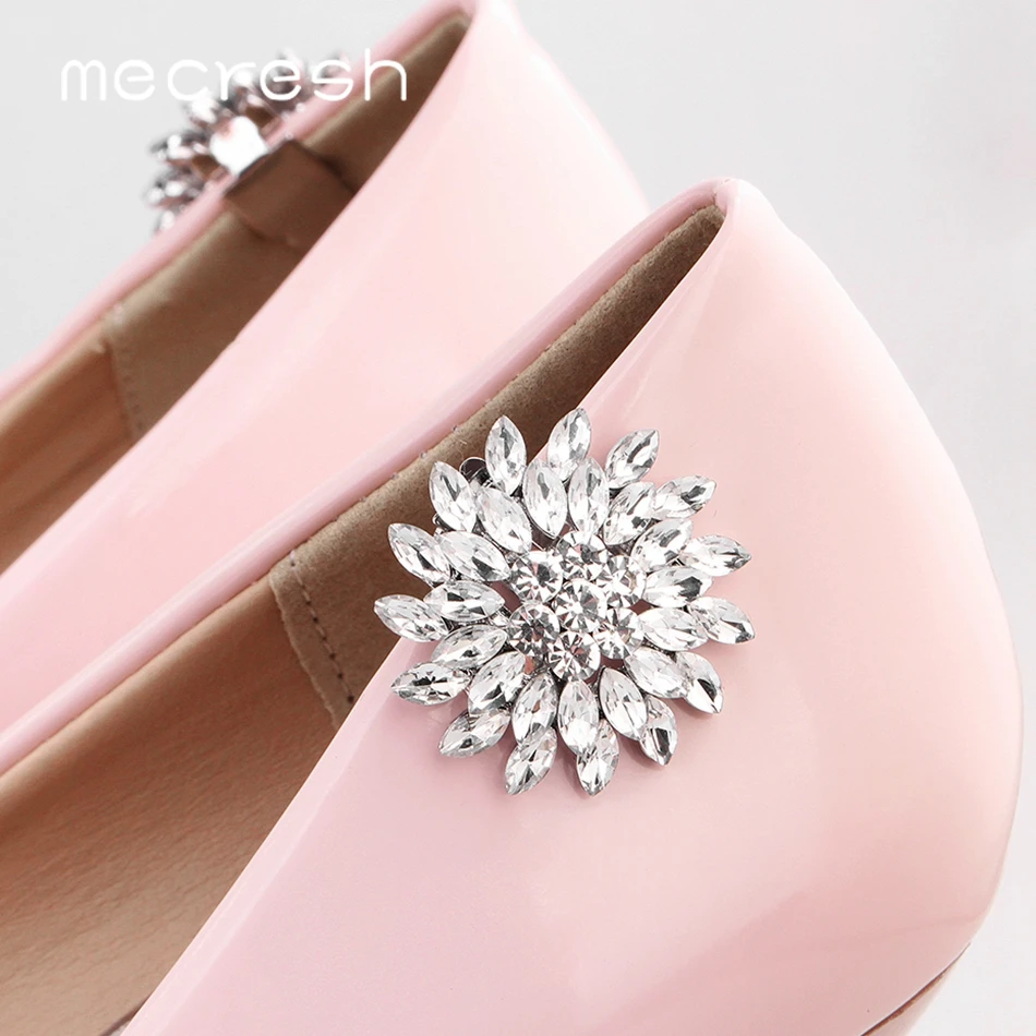 Mecresh/2 шт./лот милые женские туфли на высоком каблуке с цветком и кристаллами