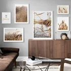 Природа Рид пшеничная птица закат пейзаж настенная живопись холст скандинавские плакаты и принты настенные картинки для декора гостиной