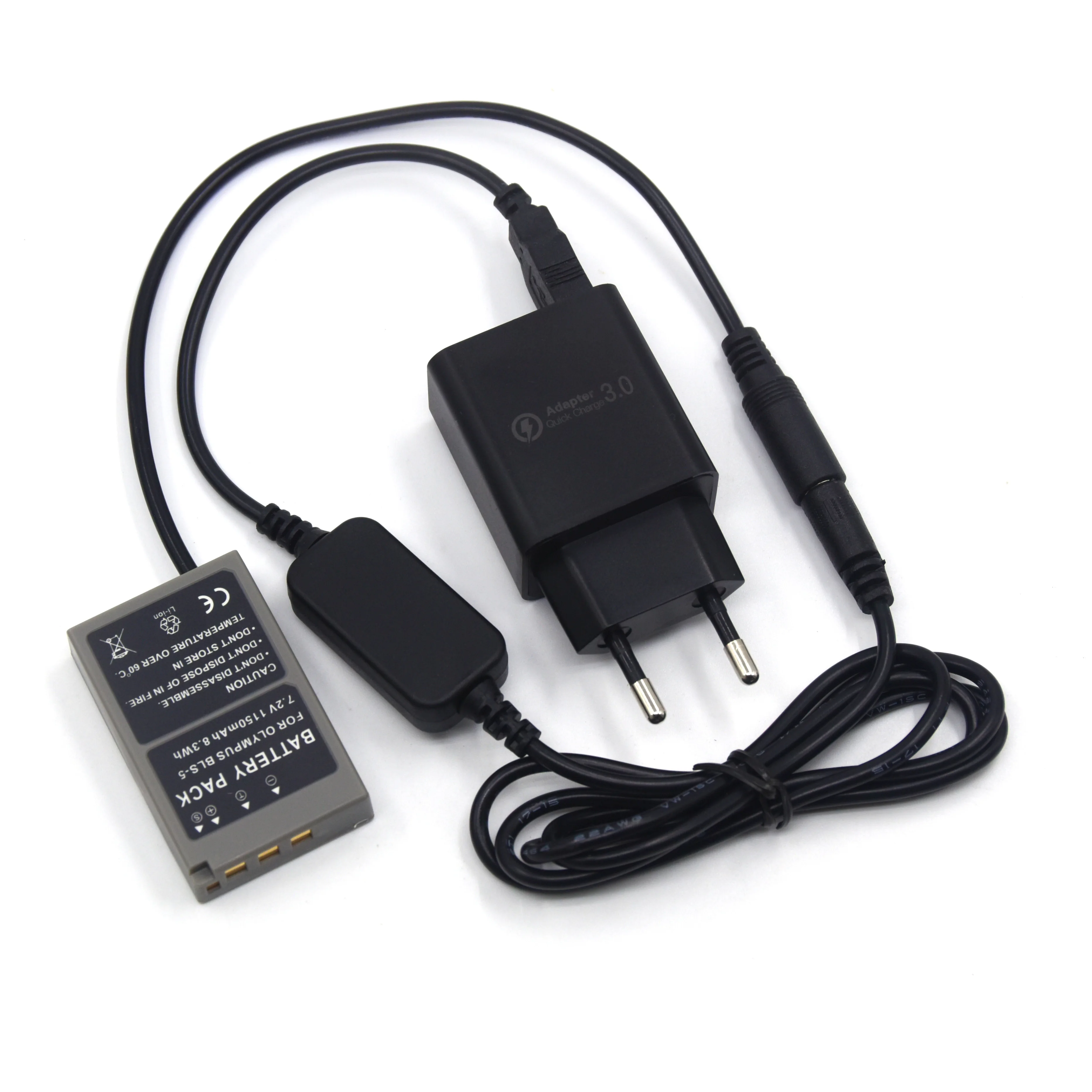 USB PS-BLS5 BLS-5 пустышка батарея + QC3.0 зарядное устройство для камер Olympus ручка E-PL2 E-PL5
