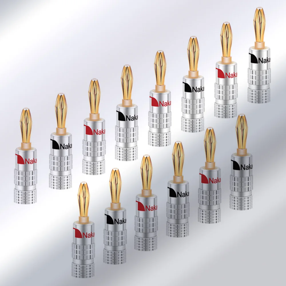 100Pcs/50Pairs High Quality New 24K Gold Nakamichi Speaker Banana Plugs For Video Connector Black Red Color |