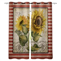 flower sunflower rhombus retro curtains for bedroom living room modern kitchen windows curtain home decoration drapes