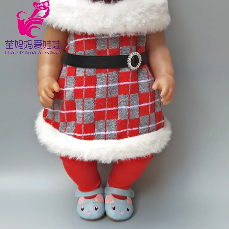 Для Reborn Baby Doll зимнее платье + базовые леггинсы шарф для дял 18 дюймовой куклы