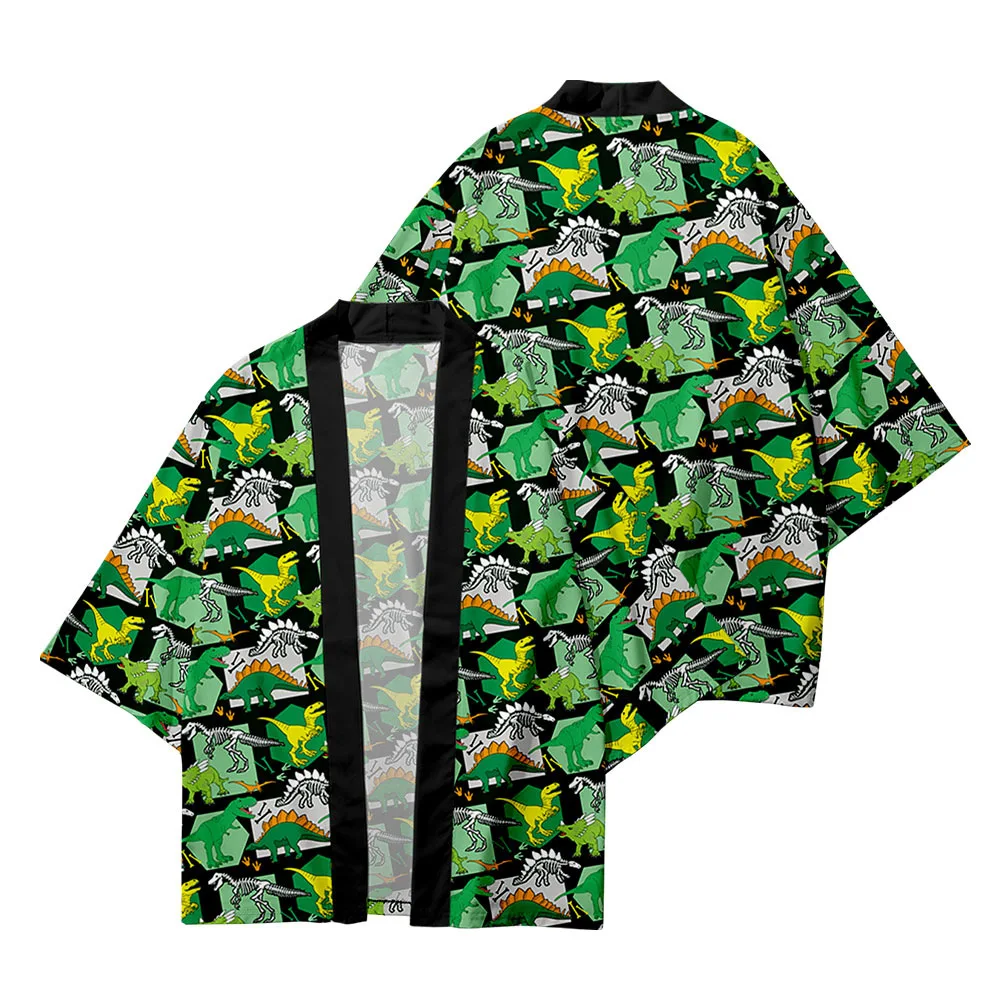 

3D Printed Dinosaur Cartoon XXS- 4XL Loose Japanese Cardigan Women Men Harajuku Animal Kimono Sun protection shirt Clothing