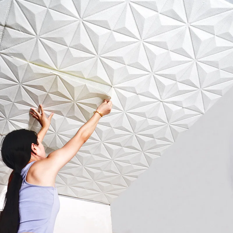 

Ceiling decoration creative ceiling roof wall stickers paper self-adhesive 3D stereo soundproof waterproof