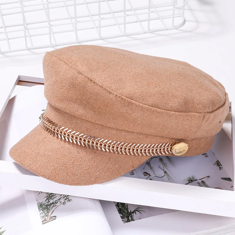 Женская Мягкая восьмиугольная кепка военный газетчик Осень зима британский