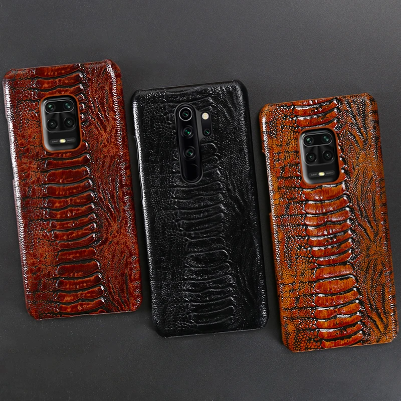 Кожаный чехол для телефона Xiaomi Redmi Note 9S 8 7 6 5 K30 10X Mi 9 se 9T 10 Lite A3 Mix 2s Max 3 Poco F1 X2 F2 Pro Ostrich