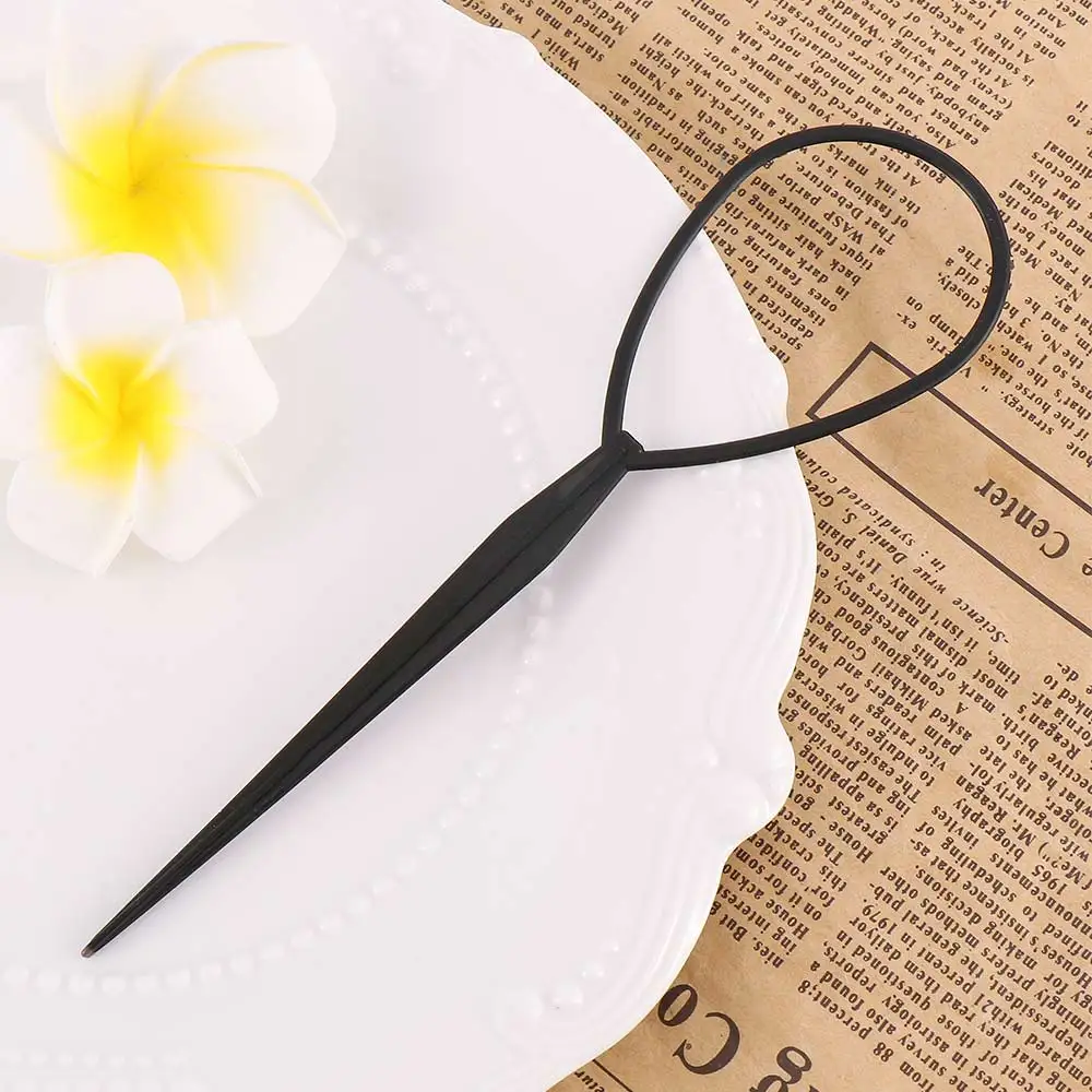 Пластиковые петли для создания конского хвоста инструменты укладки черный зажим