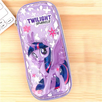 Purple 3 Luminous Kawaii Маленький Пони пенал; Забавный 3D единорог Пинки Пирог коробка для карандашей сумка для девочек большие канцелярские школьные принадлежности подарок - Цвет: Purple 3 Luminous