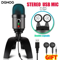 usb microphone for laptopstereo recording computer podcast professional condenser mic for pc gamingasmrstudiosinging
