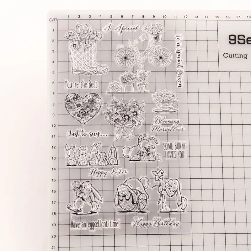 Силиконовые прозрачные печатные штампы для скрапбукинга с изображением Банни и