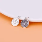 S925 чистый серебряный цветок розы круглый бренд кулон браслет ожерелье кулон самодельные Украшения, Аксессуары материал сумка