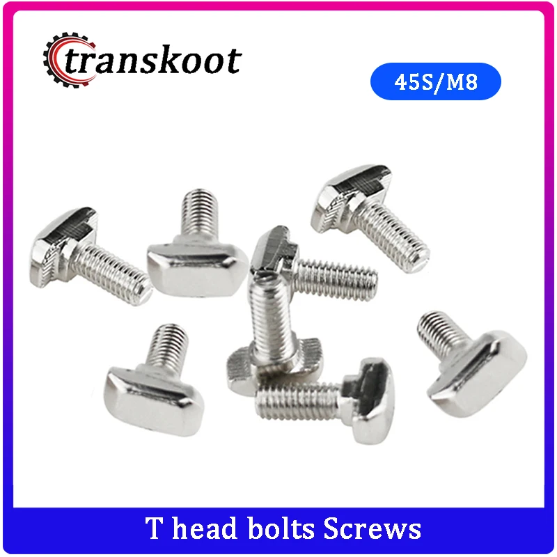10/20 шт m8x16/m8x20/m8x25/m8x30/m8x35/m8x40 Т болт с головкой для 4545 алюминиевого профиля со слотом