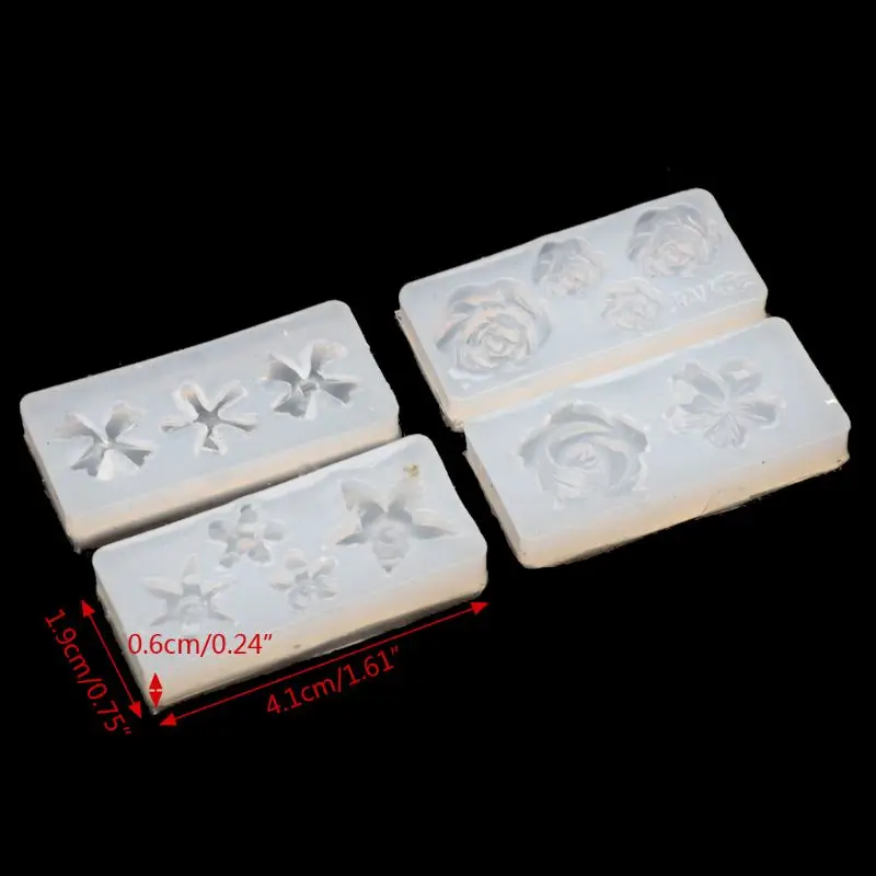 

4Pcs 3D Silicone Flowers Nail Art Mold UV Expory Resin Cabochon Jewelry Making
