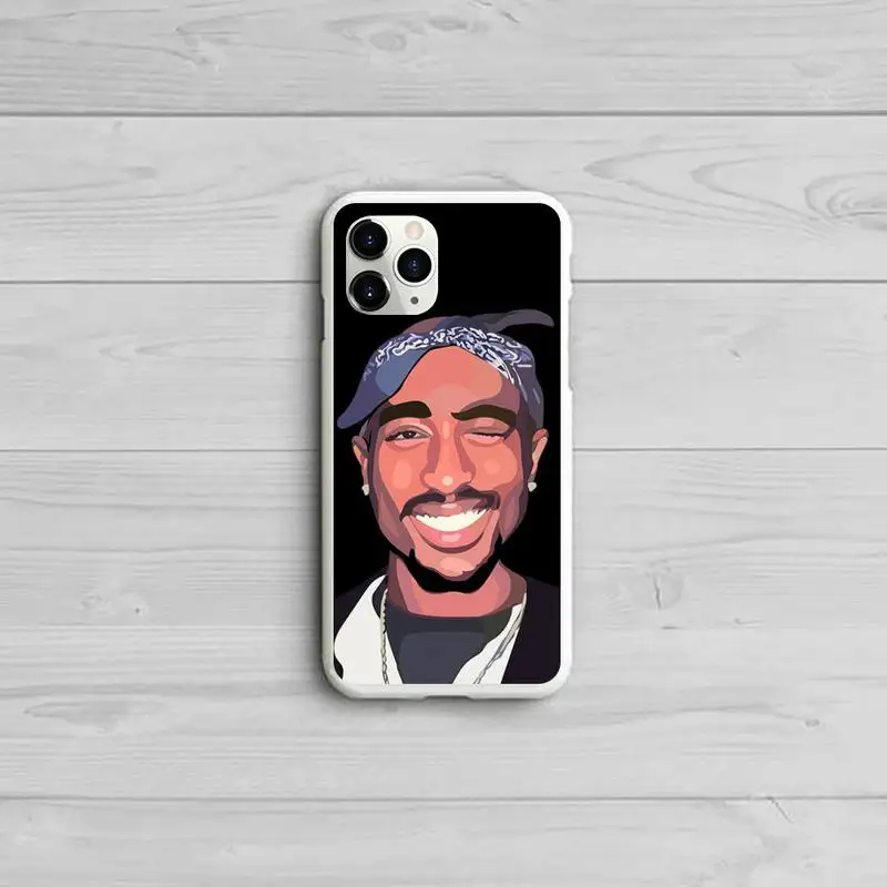 

2pac Rapper Phone Case Candy Color White for iPhone 11 pro XS MAX 8 7 6 6S Plus X 5S SE 2020 XR