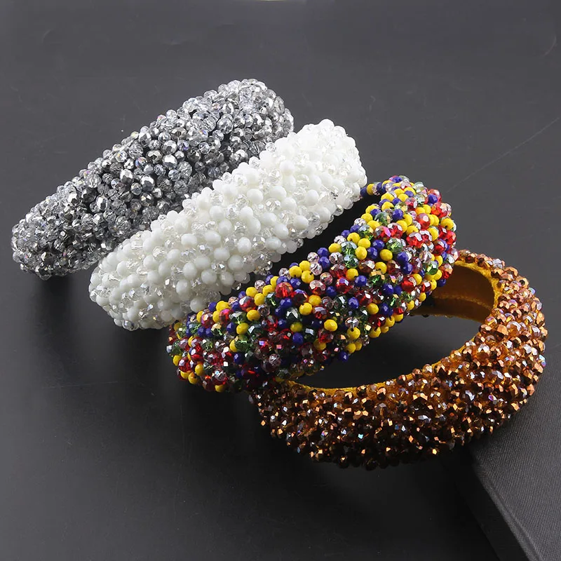 

New Gorgeous Heavy Industry Thickened Sponge Crystal Particles Exaggerated Hair Hoop Women's Prom Personalized Hair 811