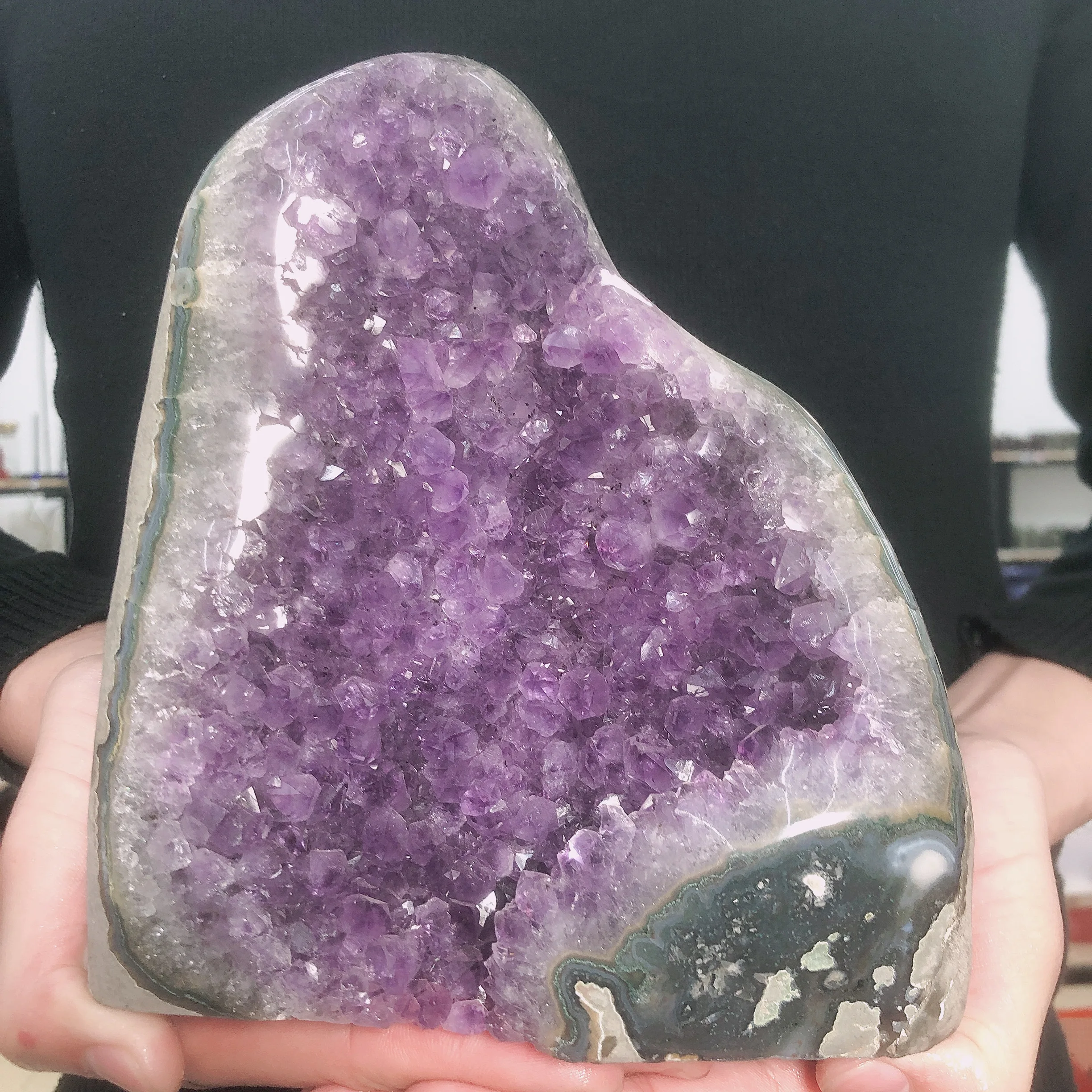 

1pc Natural Amethyst Quartz Cluster Jeode Specimen Crystal Healing Reiki Energy Stone Gemstone Mineral Desktop Home Decoration