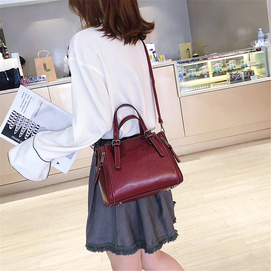 Женская сумка тоут из искусственной кожи в стиле ретро летняя повседневная на