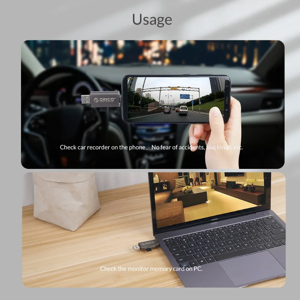 ORICO USB 3,0 Micro SD кард-ридер USB 3,0 Micro SD TF кард-ридер максимальная поддержка 128 ГБ для компьютера USB 3,0 кард-ридеры