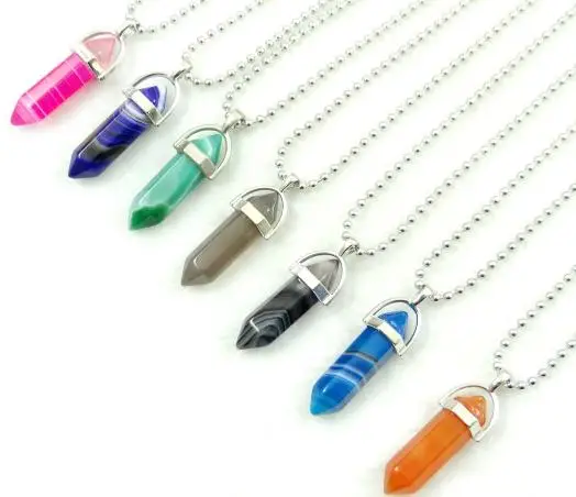 Ожерелье женское из нержавеющей стали с натуральным агатом