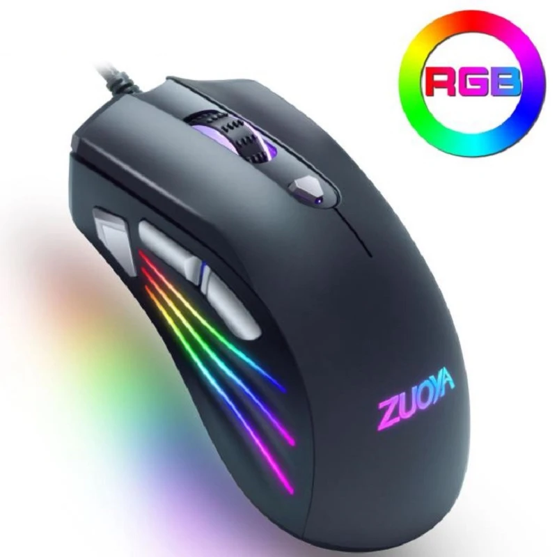 

Mouse Gaming Professional Sensor 7200DPI Wired Mouse USB Receiver For PC Laptop Gamer Mouse Mice RGB Backlit Lightweight