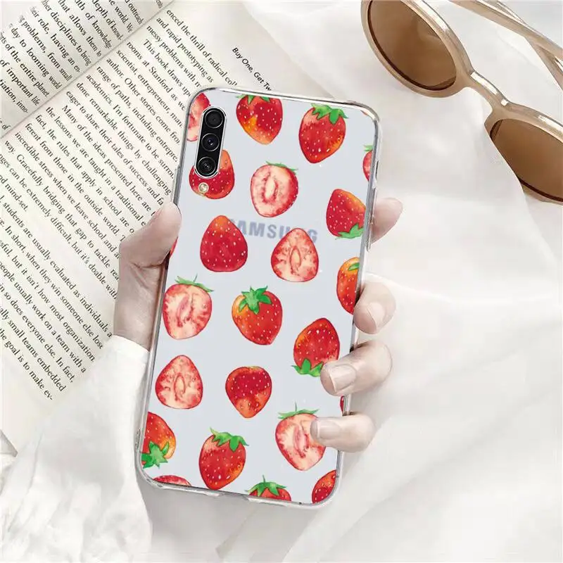 

fruit strawberry cherry Phone Case Transparent for Samsung s9 s10 s20 Huawei honor P20 P30 P40 xiaomi note mi 8 9 pro lite plus