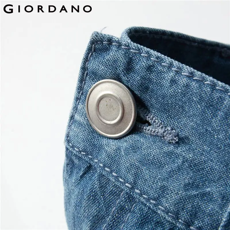 Giordano Men Jeans Moustache Effect Lightweight Jeans Classic Five Pocket Zip Fly Comfy Denim Jeans 13111011