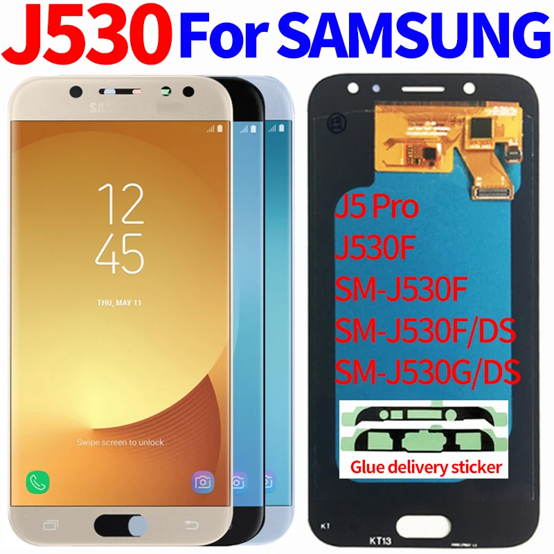 ЖК экран AMOLED/TFT J530 для Samsung J5 2017 дисплей J530F сенсорный дигитайзер стекло GALAXY Pro