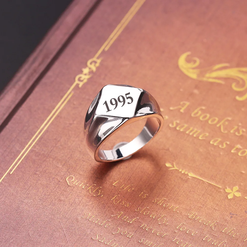 Персонализированные кольца из нержавеющей стали с гравировкой вашего имени и