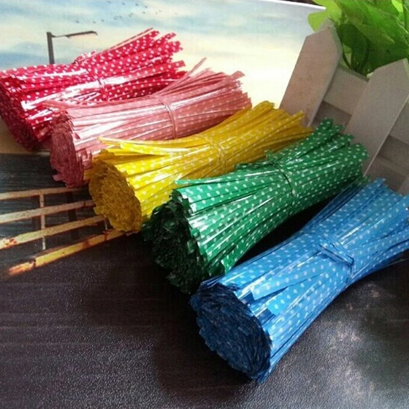 250 шт./пакет карамельные цвета с принтом в горошек завитки для торта герметизация